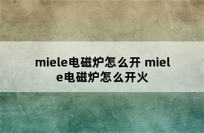 miele电磁炉怎么开 miele电磁炉怎么开火